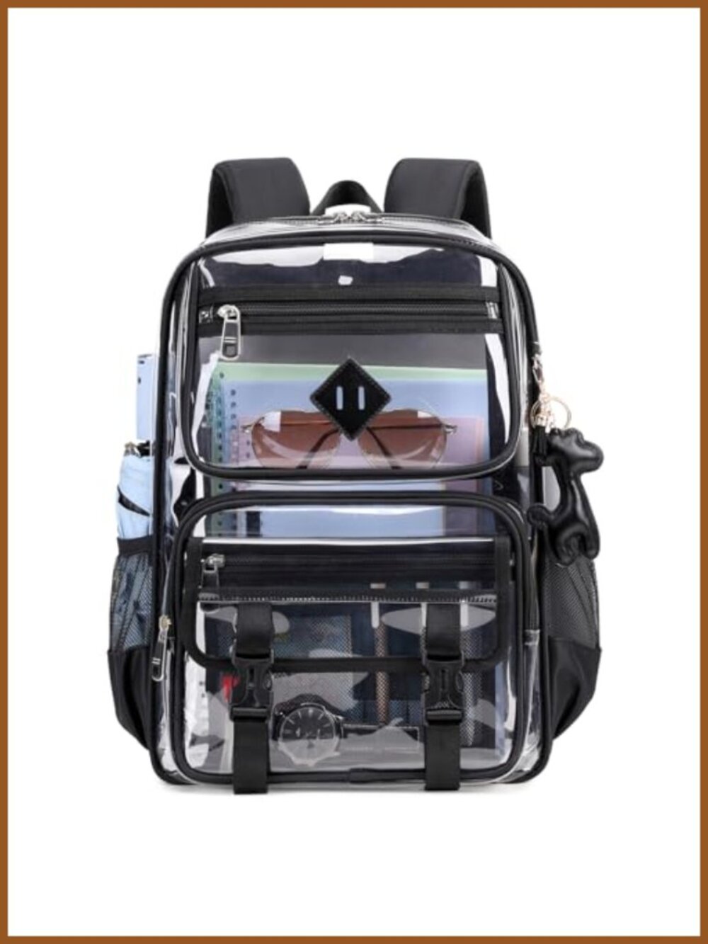 Clear PVC Backpack Heavy Duty Transparent See Through Bag Stadium School